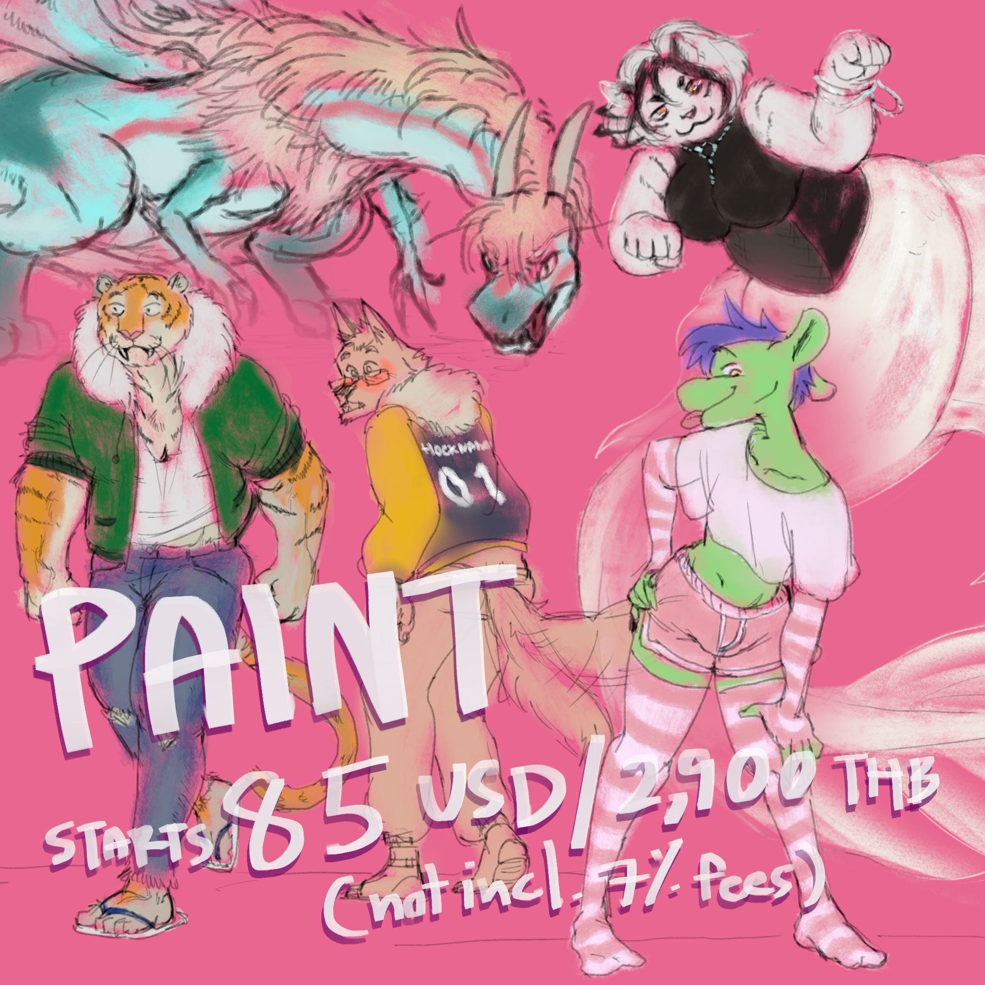 Paint Starts 85 USD/2900 THB (not incl. 7% fees)
